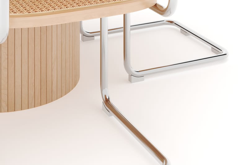 Kopparbo Spisebord Rundt 130 cm med 4 stk Build Matstkolar - Beige - Møbler - Bord - Spisegruppe