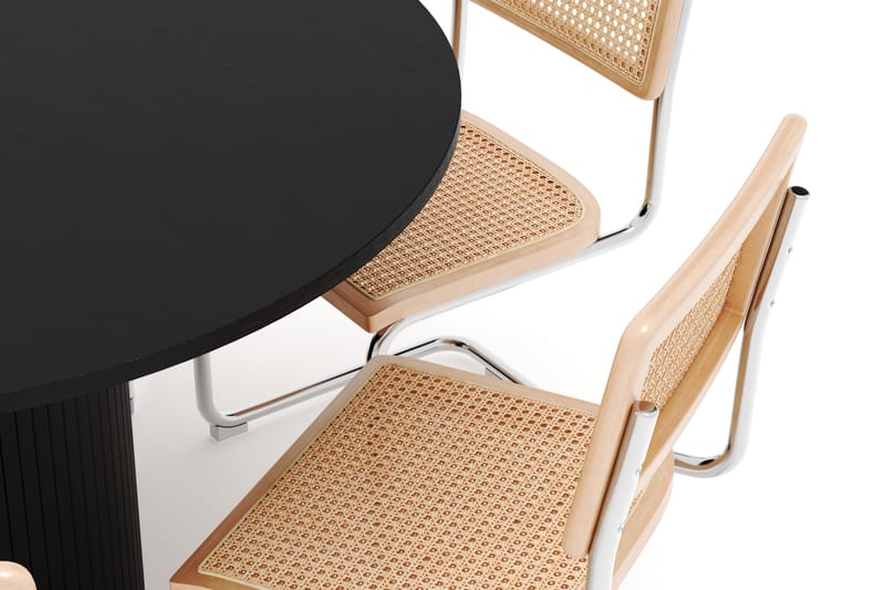 Kopparbo Spisebord Rundt 130 cm med 6 stk Build Matstkolar - Svart - Møbler - Bord - Spisegruppe
