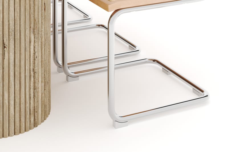 Kopparbo Spisebord Travertin-look med 6 stk Build Matstkolar - Beige - Møbler - Bord - Spisegruppe