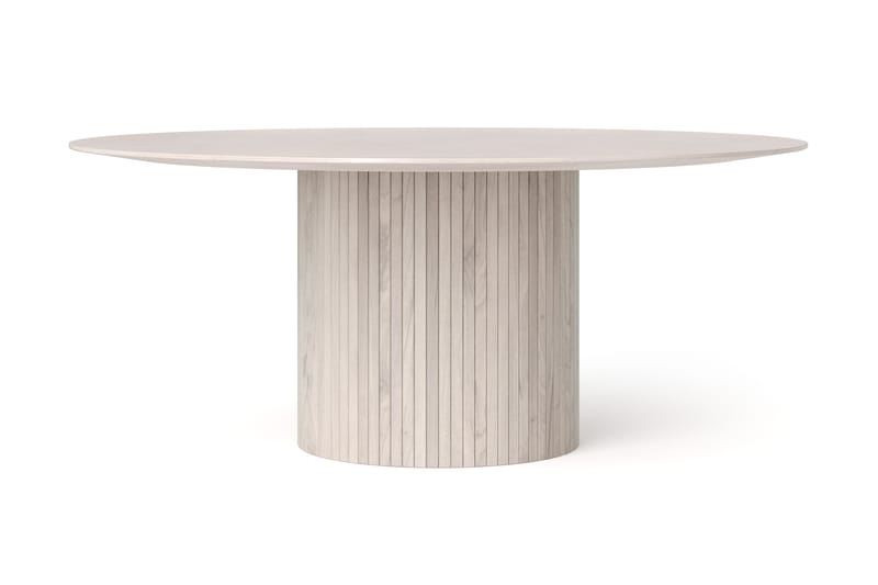 Kopparbo spisegruppe, rund 180 cm, hvitlasert med 8 Molly spisestoler - Hvitbeiset eik - Møbler - Bord - Spisegruppe