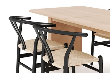 Kopparbo Spisegruppe 180-240 cm Forlengbar med 4 Dastoori Spisestoler - Whitewash - Møbler - Bord - Spisegruppe