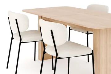 Kopparbo Spisegruppe 180-240 cm Forlengbar med 4 Gemmiano Spisestoler - Whitewash - Møbler - Bord - Spisegruppe