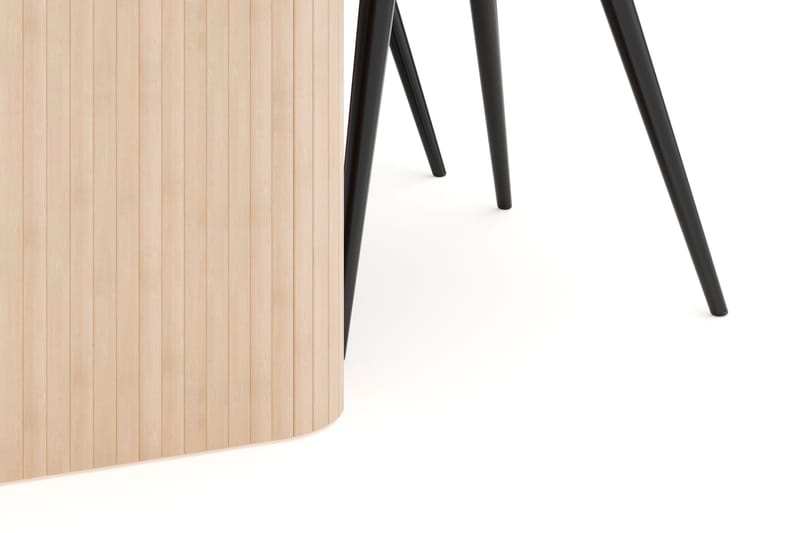 Kopparbo Spisegruppe 180-240 cm Forlengbar med 4 Valeri Fløyelsstoler - Whitewash - Møbler - Bord - Spisegruppe