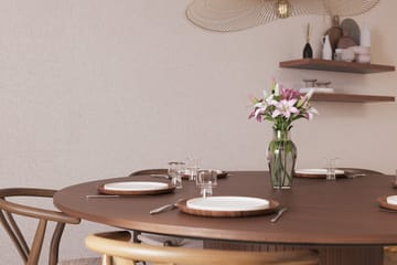 Kopparbo Spisegruppe 180 cm rundt spisebord med 6 Dastoori Spisestoler - Valnøtt - Møbler - Bord - Spisegruppe