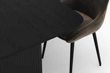 Kopparbo Spisegruppe 200-206cm med 6 Alsarp Spisestoler - Svart - Møbler - Bord - Spisegruppe