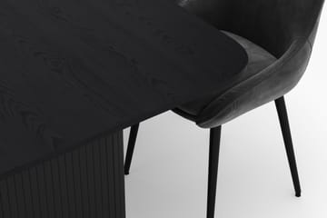 Kopparbo Spisegruppe 200-206cm med 6 Alsarp Spisestoler - Svart - Møbler - Bord - Spisegruppe