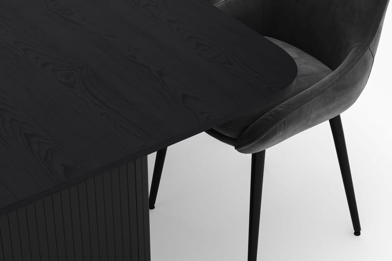 Kopparbo Spisegruppe 200-206cm med 6 Alsarp Spisestoler - Svart - Møbler - Bord - Spisegruppe