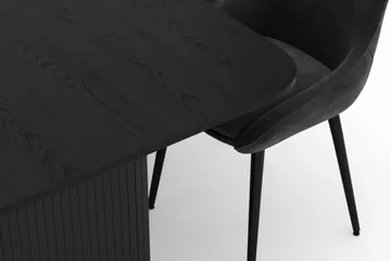 Kopparbo Spisegruppe 200-206cm med 6 Alsarp Spisestoler - Svart - Møbler - Bord - Spisegruppe