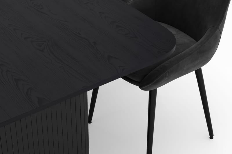 Kopparbo Spisegruppe 200-206cm med 6 Alsarp Spisestoler - Svart - Møbler - Bord - Spisegruppe