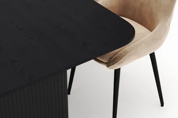 Kopparbo Spisegruppe 200-206cm med 6 Alsarp Spisestoler - Svart - Møbler - Bord - Spisegruppe