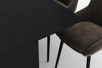 Kopparbo Spisegruppe 200-206cm med 8 Alsarp Spisestoler - Svart - Møbler - Bord - Spisegruppe