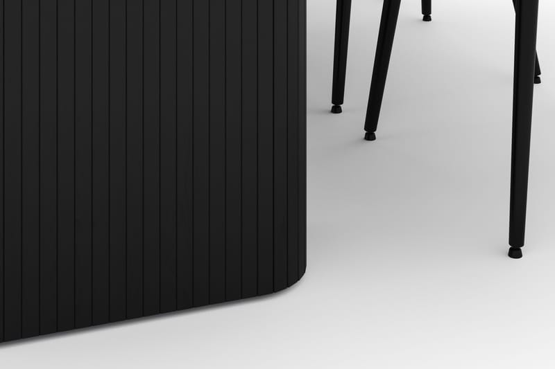 Kopparbo Spisegruppe 200-206cm med 8 Alsarp Spisestoler - Svart - Møbler - Bord - Spisegruppe