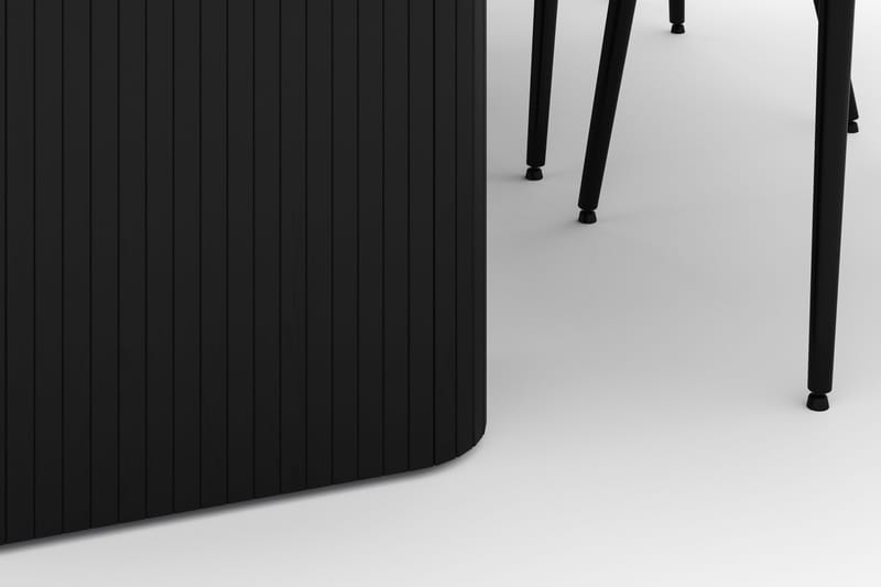 Kopparbo Spisegruppe 200-206cm med 8 Alsarp Spisestoler - Svart - Møbler - Bord - Spisegruppe