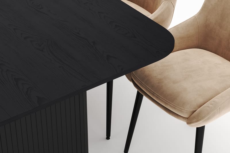 Kopparbo Spisegruppe 200-206cm med 8 Alsarp Spisestoler - Svart - Møbler - Bord - Spisegruppe