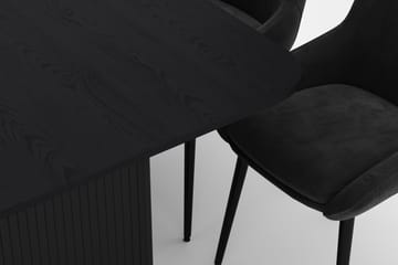 Kopparbo Spisegruppe 200-206cm med 8 Alsarp Spisestoler - Svart - Møbler - Bord - Spisegruppe