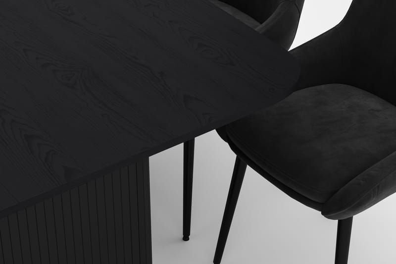 Kopparbo Spisegruppe 200-206cm med 8 Alsarp Spisestoler - Svart - Møbler - Bord - Spisegruppe