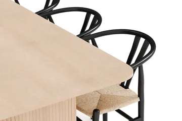 Kopparbo Spisegruppe 200-260 cm Forlengbar med 6 Dastoori Spisestoler - Whitewash - Møbler - Bord - Spisegruppe