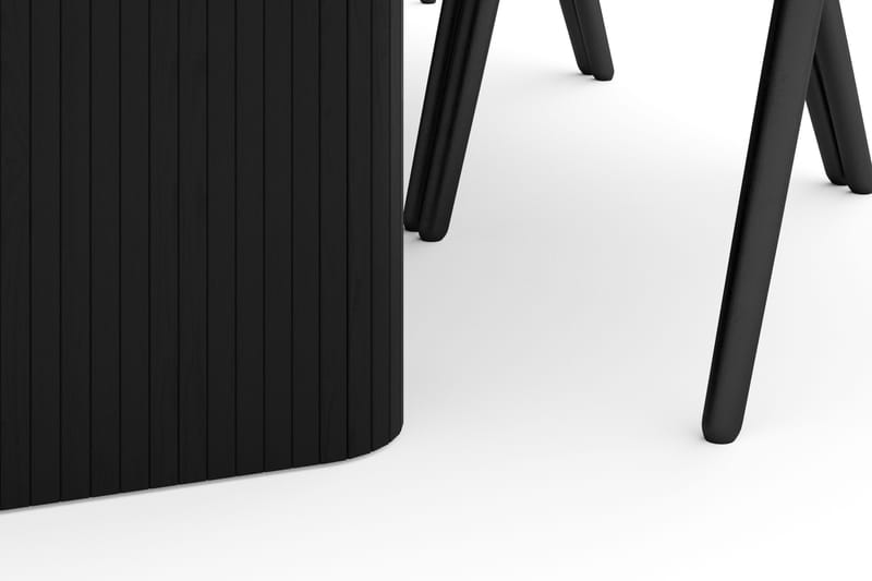 Kopparbo Spisegruppe 200-260 cm Uttrekkbart med 6 Cytie Spisestoler med armlener - Svart - Møbler - Bord - Spisegruppe