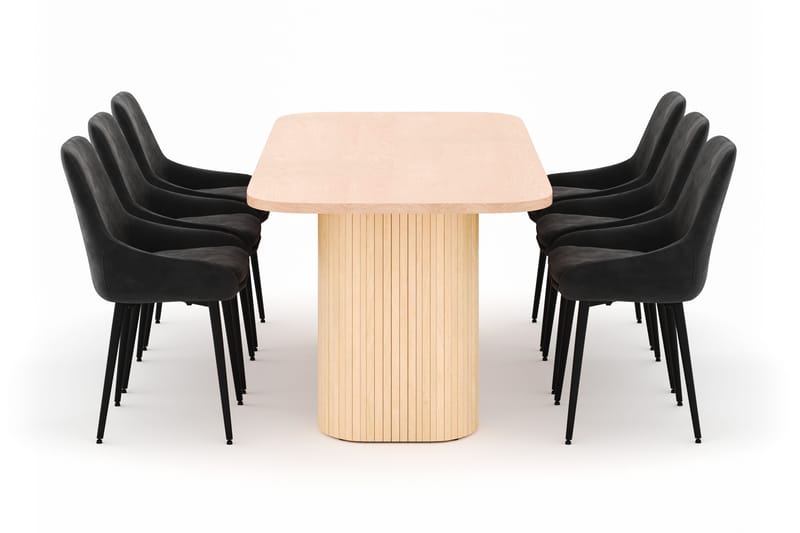 Kopparbo Spisegruppe 200x90cm med 6 Alsarp Spisestoler - Naturell - Møbler - Bord - Spisegruppe