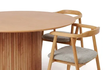 Kopparbo spisegruppe med rundt bord 180 cm eik og 8 Jolie spisestoler - Eik - Møbler - Bord - Spisegruppe
