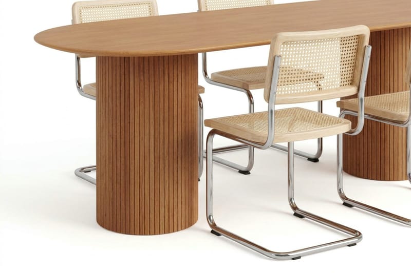 Kopparbo spisegruppe oval 180 cm eik med 6 Build spisestoler - Eik - Møbler - Bord - Spisegruppe