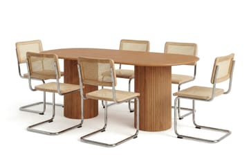 Kopparbo spisegruppe oval 180 cm eik med 6 Build spisestoler - Eik - Møbler - Bord - Spisegruppe