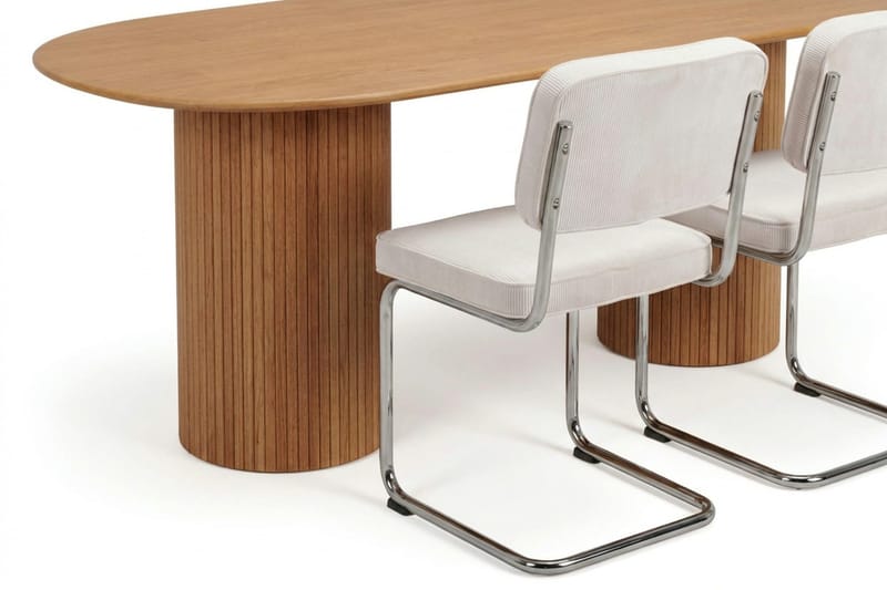 Kopparbo spisegruppe oval 180 cm eik med 6 Milva spisestoler - Eik - Møbler - Bord - Spisegruppe