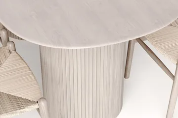 Kopparbo spisegruppe oval 180 cm hvitlasert med 6 Dastoori spisestoler - Hvitbeiset eik - Møbler - Bord - Spisegruppe