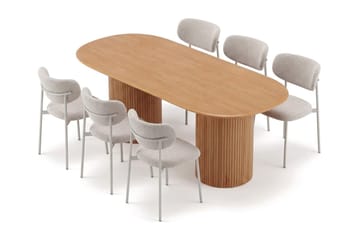 Kopparbo Spisegruppe oval 180 cm med 6 Lucy Spisestoler - Eik - Møbler - Bord - Spisegruppe