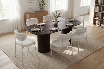 Kopparbo Spisegruppe oval 180 cm med 6 Lucy Spisestoler - Røkt eik - Møbler - Bord - Spisegruppe