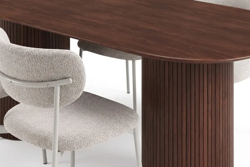 Kopparbo Spisegruppe oval 180 cm med 6 Lucy Spisestoler - Valnøtt - Møbler - Bord - Spisegruppe