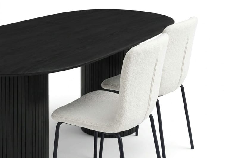 Kopparbo spisegruppe oval 180 cm svart med 6 Katy spisestoler - Svart - Møbler - Bord - Spisegruppe