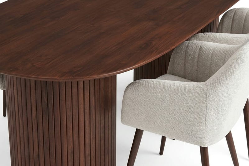 Kopparbo spisegruppe oval 180 cm valnøtt med 6 Filippa spisestoler - Valnøtt - Møbler - Bord - Spisegruppe