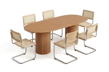 Kopparbo spisegruppe oval 220 cm eik med 8 Build spisestoler - Eik - Møbler - Bord - Spisegruppe