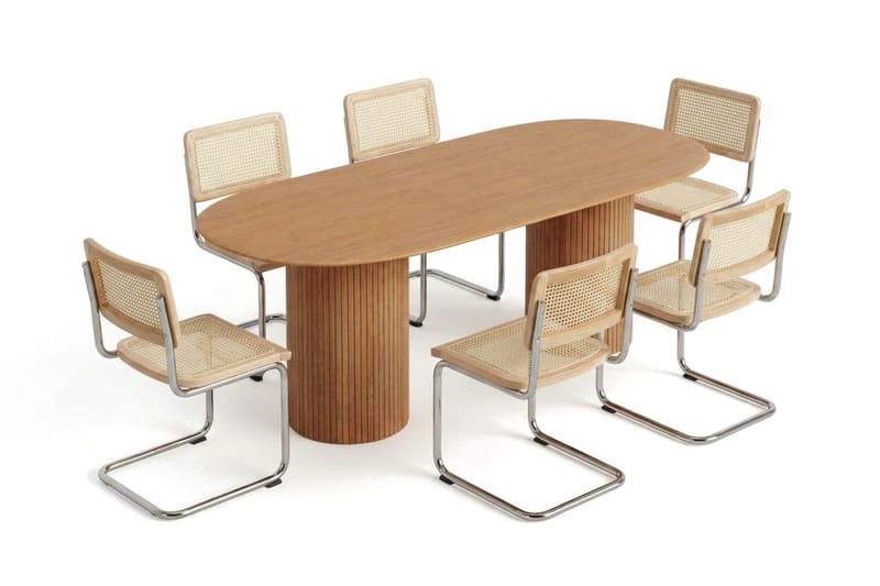 Kopparbo spisegruppe oval 220 cm eik med 8 Build spisestoler - Eik - Møbler - Bord - Spisegruppe