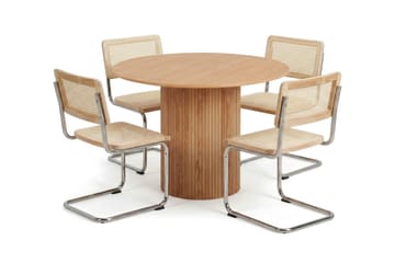 Kopparbo spisegruppe rund 110 cm eik med 4 Build spisestoler - Eik - Møbler - Bord - Spisegruppe