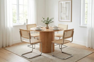 Kopparbo spisegruppe rund 110 cm eik med 4 Build spisestoler - Eik - Møbler - Bord - Spisegruppe