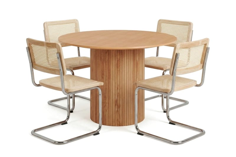 Kopparbo spisegruppe rund 110 cm eik med 4 Build spisestoler - Eik - Møbler - Bord - Spisegruppe