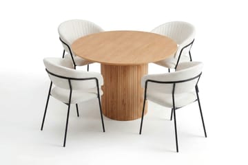 Kopparbo spisegruppe rund 110 cm eik med 4 Karol spisestoler - Eik - Møbler - Bord - Spisegruppe