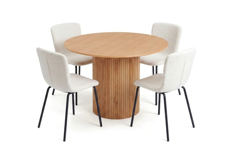 Kopparbo spisegruppe rund 110 cm eik med 4 Katy spisestoler - Eik - Møbler - Bord - Spisegruppe
