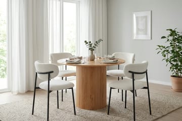 Kopparbo spisegruppe rund 110 cm eik med 4 Lucy spisestoler - Eik - Møbler - Bord - Spisegruppe