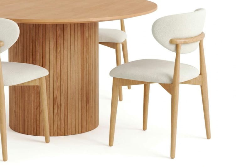 Kopparbo spisegruppe rund 110 cm eik med 4 Molly spisestoler - Eik - Møbler - Bord - Spisegruppe