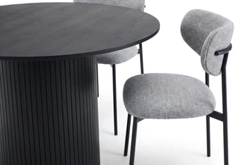 Kopparbo Spisegruppe rund 110 cm med 4 Lucy Spisestoler - Svartlasert eik - Møbler - Bord - Spisegruppe