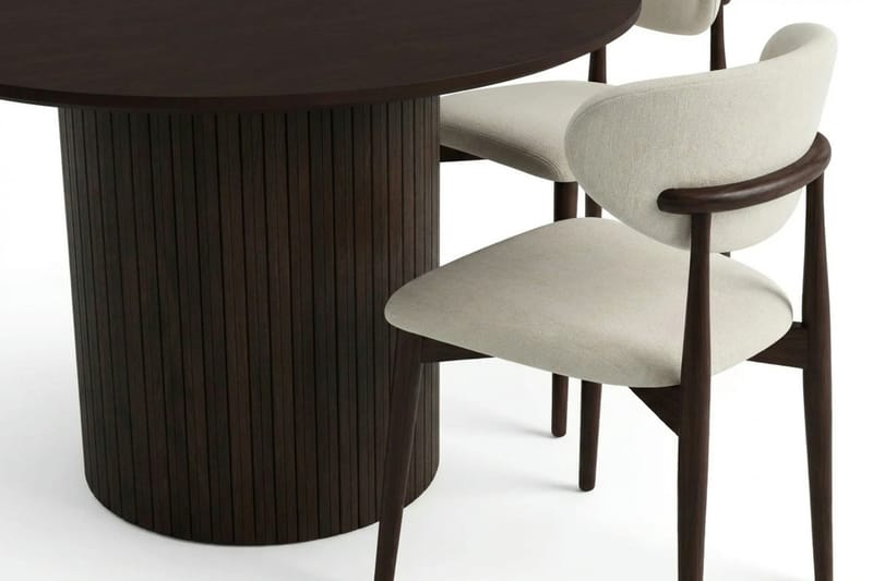 Kopparbo spisegruppe rund 110 cm røkt eik med 4 Molly spisestoler - Røkt eik - Møbler - Bord - Spisegruppe