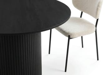 Kopparbo spisegruppe rund 110 cm svart med 4 Gemmiano spisestoler - Svart - Møbler - Bord - Spisegruppe