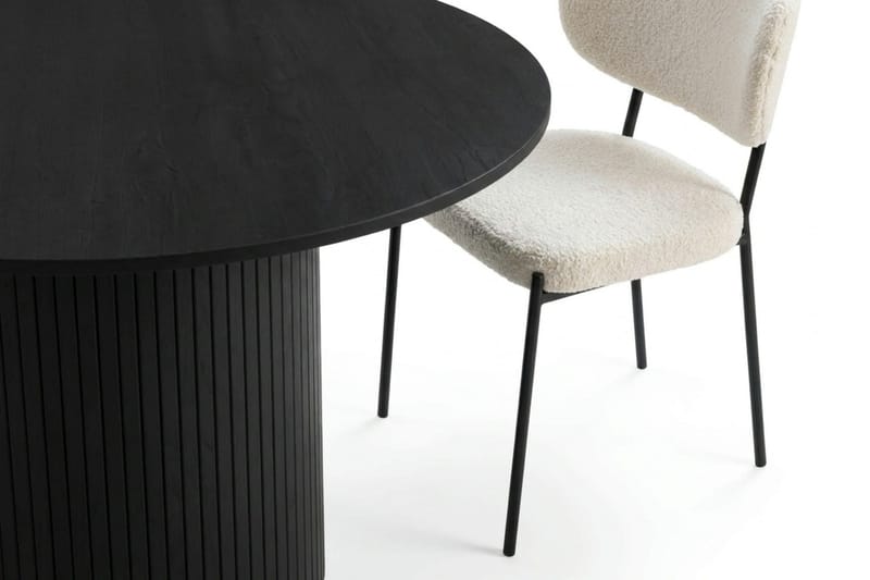 Kopparbo spisegruppe rund 110 cm svart med 4 Gemmiano spisestoler - Svart - Møbler - Bord - Spisegruppe