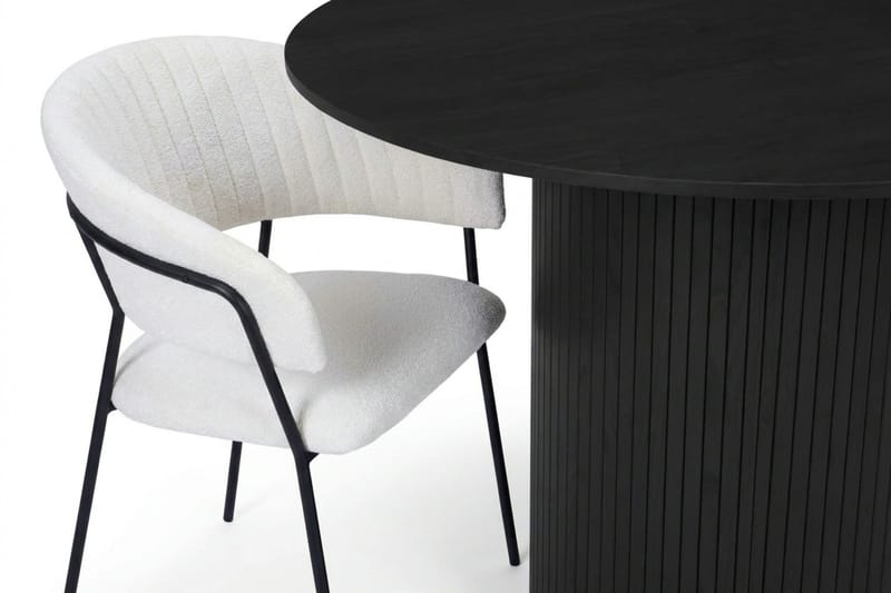 Kopparbo spisegruppe rund 110 cm svart med 4 Karol spisestoler - Svart - Møbler - Bord - Spisegruppe