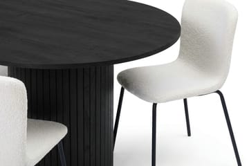 Kopparbo spisegruppe rund 110 cm svart med 4 Katy spisestoler - Svart - Møbler - Bord - Spisegruppe