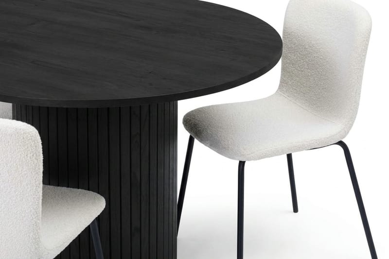 Kopparbo spisegruppe rund 110 cm svart med 4 Katy spisestoler - Svart - Møbler - Bord - Spisegruppe