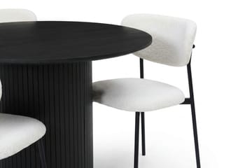 Kopparbo spisegruppe rund 110 cm svart med 4 Lucy spisestoler - Svart - Møbler - Bord - Spisegruppe